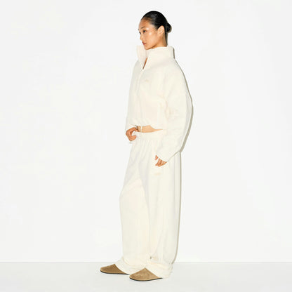 Skims Teddy Boxy Zip Up Jacket Ecru