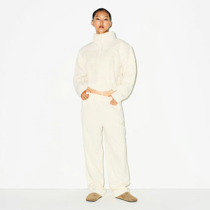 Skims Teddy Boxy Zip Up Jacket Ecru