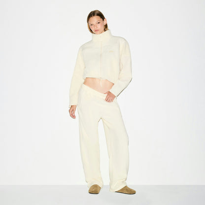 Skims Teddy Boxy Zip Up Jacket Ecru