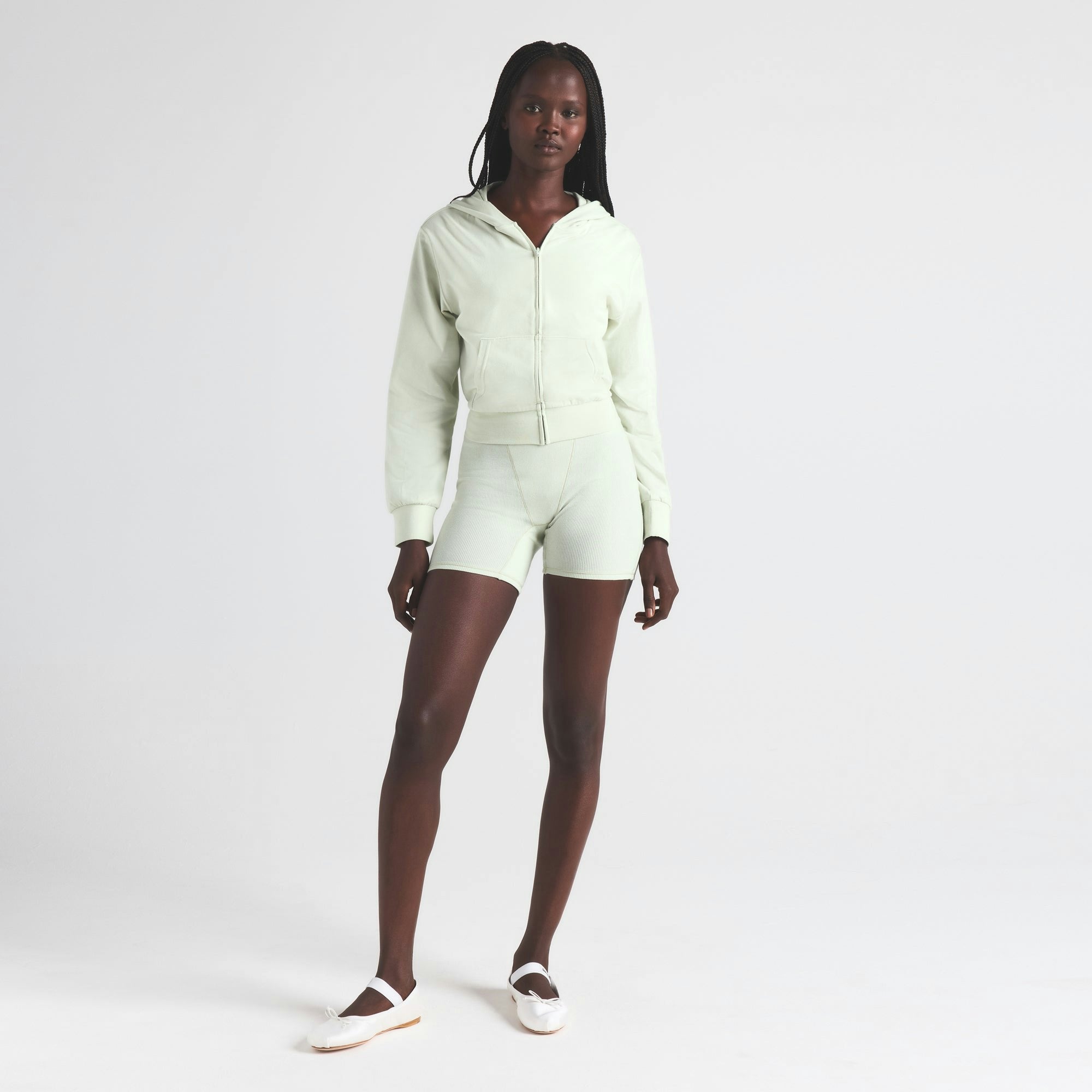 COTTON JERSEY ZIP UP HOODIE