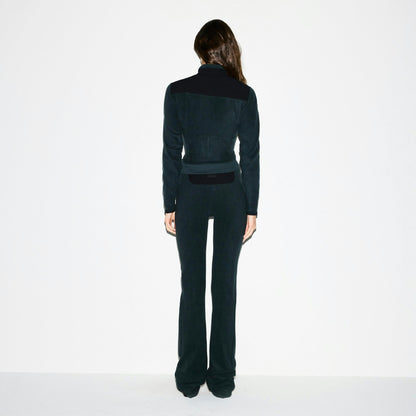 Skims Outdoor Fleece Fitted Jacket Dark Teal