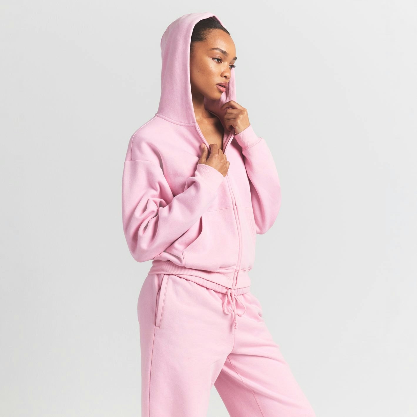 Skims Cotton Fleece Classic Zip Up Hoodie Halite