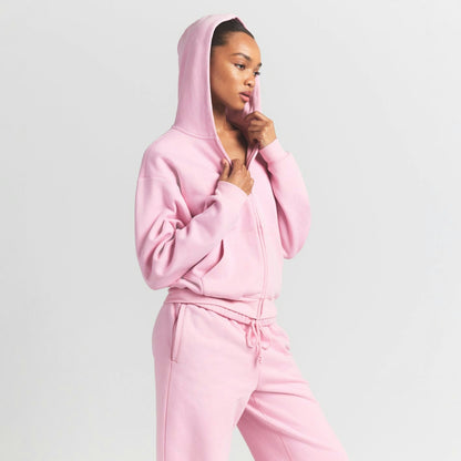Skims Cotton Fleece Classic Zip Up Hoodie Halite