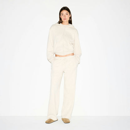 Skims Cotton Fleece Classic Zip Up Hoodie Oatmeal Heather