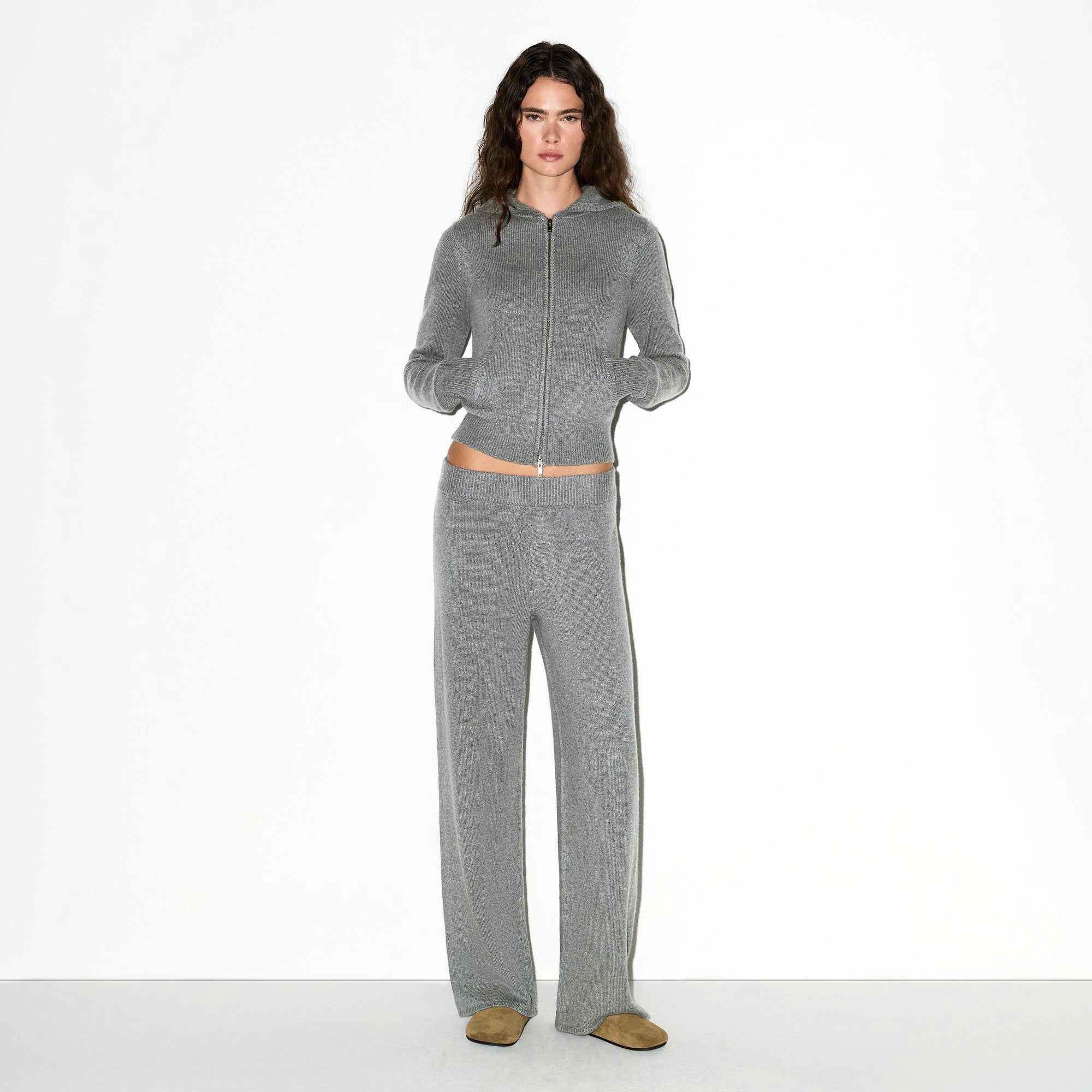 CASHMERE ZIP UP HOODIE