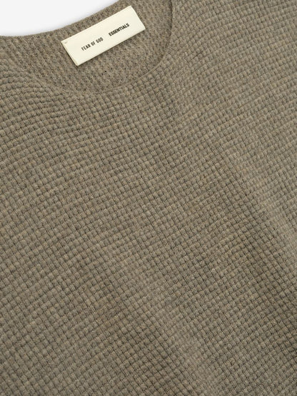 Essentials Waffle Crewneck 90S Sweater Homestead Heather