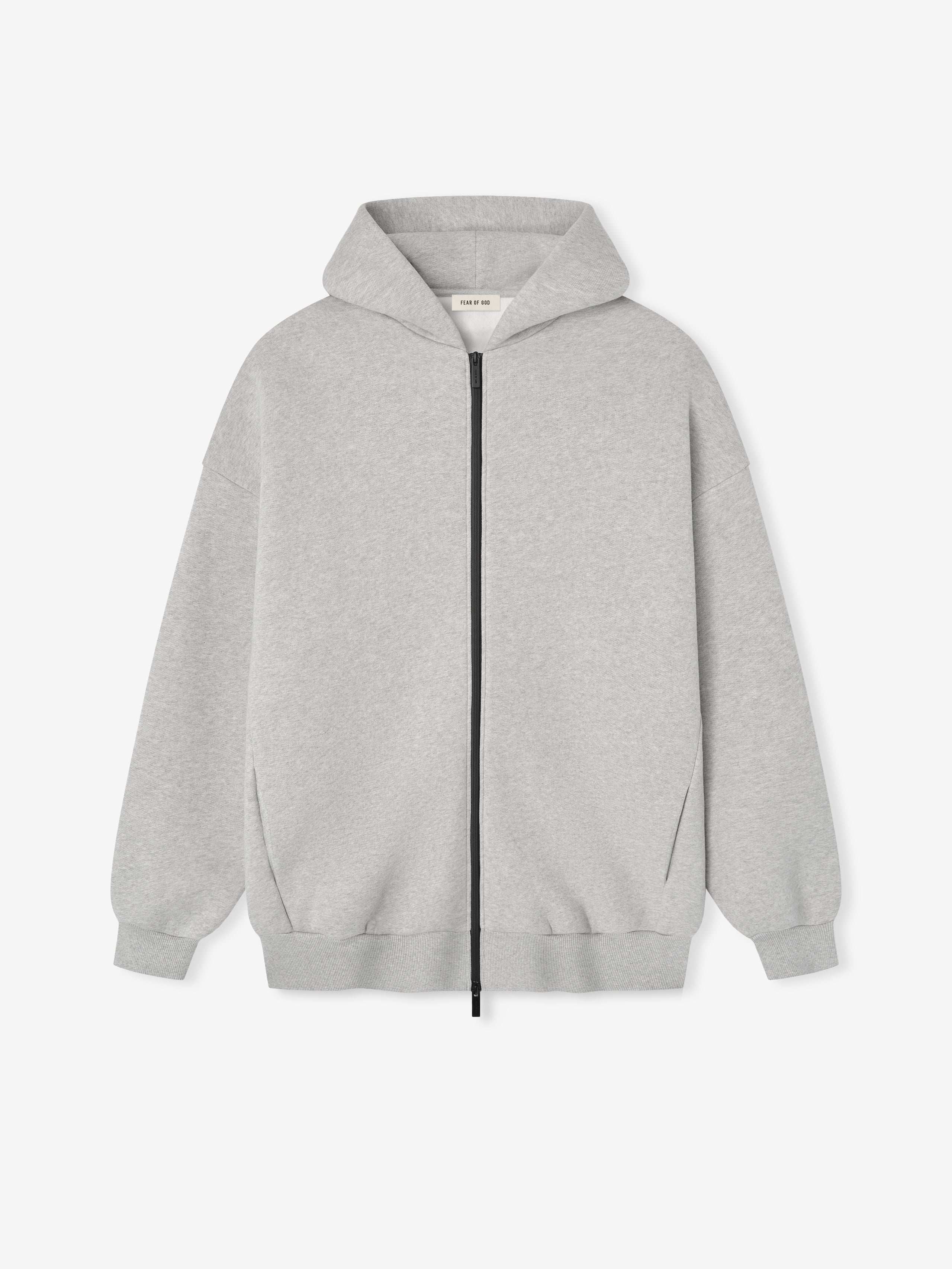 Essentials Athletics Zip Up Hoodie Melange Grey
