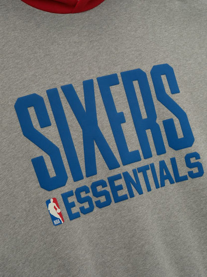 Essentials Sixers Sport Hoodie Concrete Heather/ Red