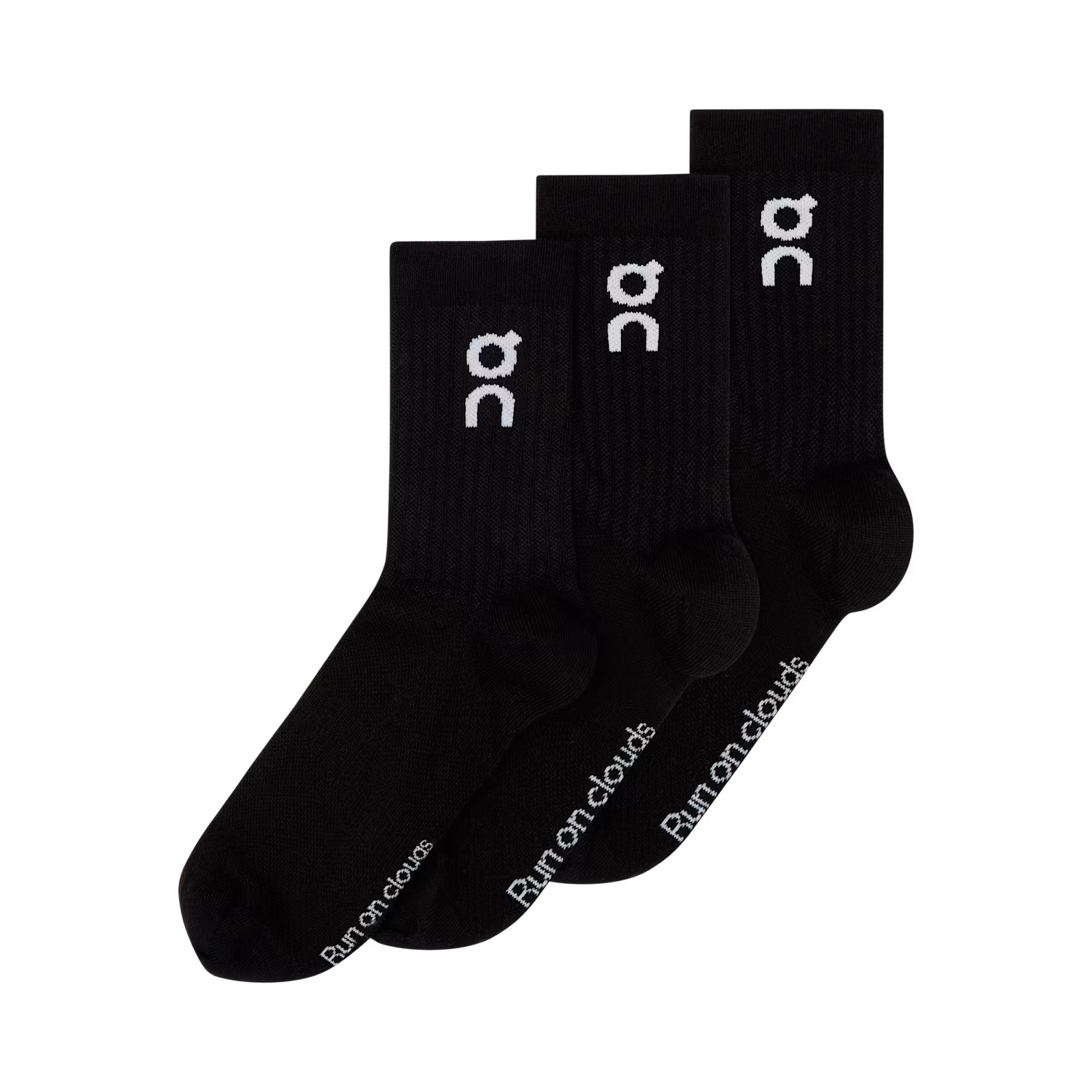 On Logo Sock High 3P Black