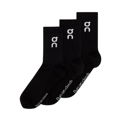 On Logo Sock High 3P Black