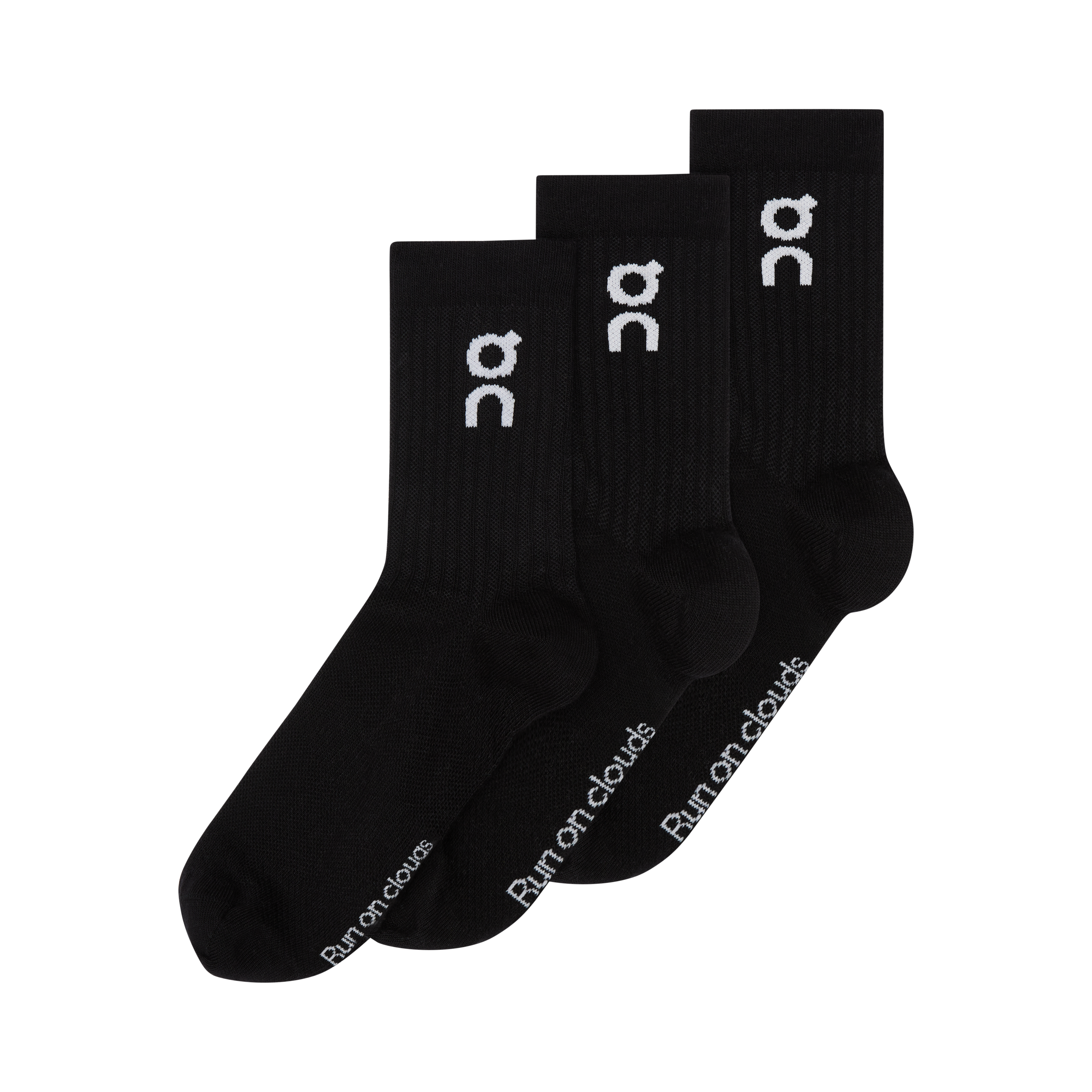 On Logo Sock High 3P Black