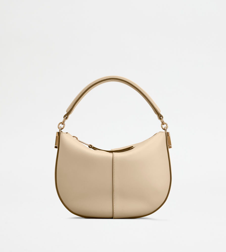 Tods T Case Hobo Bag In Leather Mini Beige