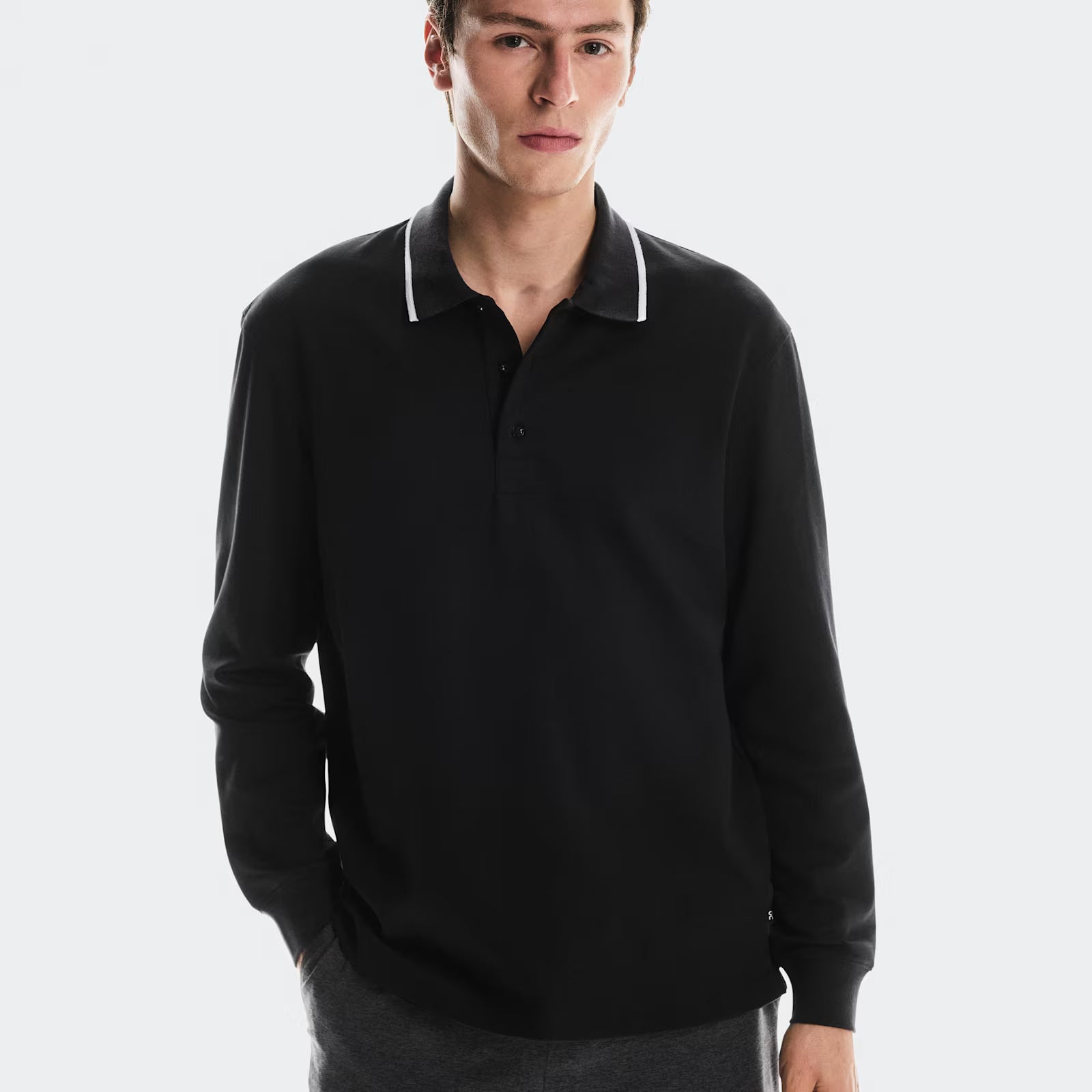 On Courtside Long-T Polo Black