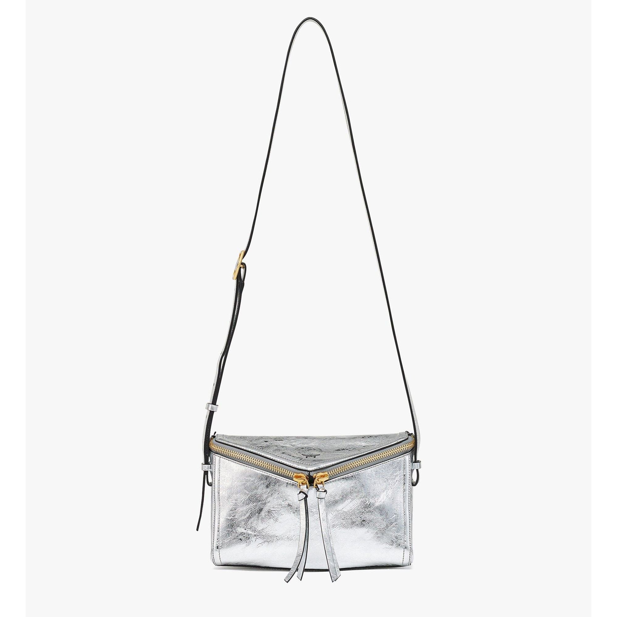 MCM Diamant 3d Shoulder Bag In Metallic Calf Leather
