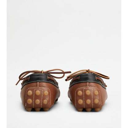 Tods Boat Gommino Bubble Loafers In Leather Brown Black Mens