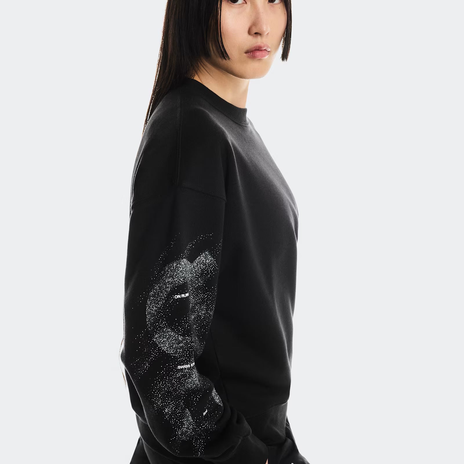 On Club Crew Graphic Black | Olive (Women'S)