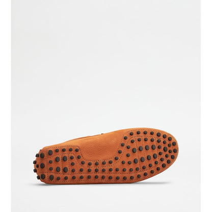 Tods Gommino Driving Shoes In Nubuck Orange Mens