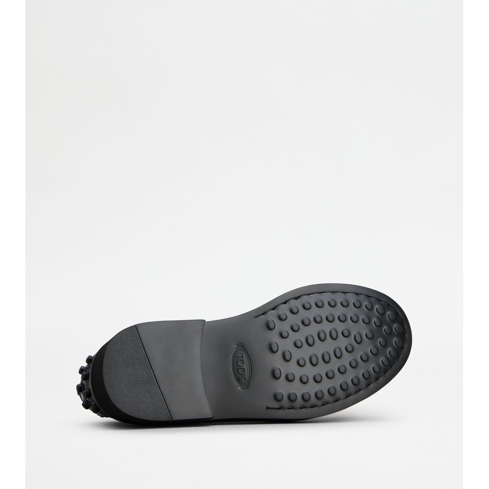 Tods Loafers In Leather Blue Womens