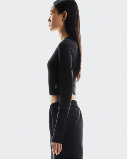 On Studio Long-T Crop Black (Women's)