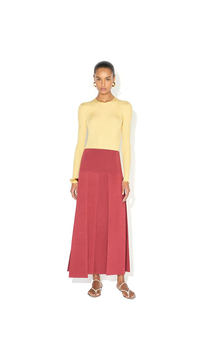 Alaïa Pleated Midi Skirt