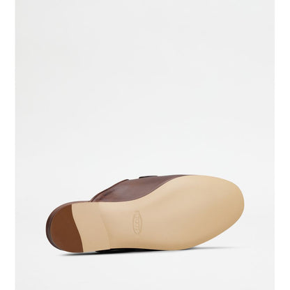 Tods Mules In Leather Brown Womens