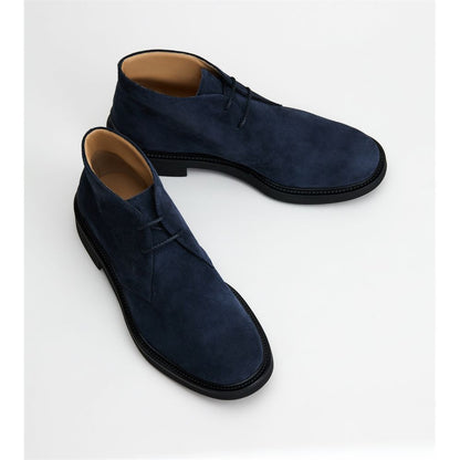 Tods Desert Boots In Suede Blue Mens