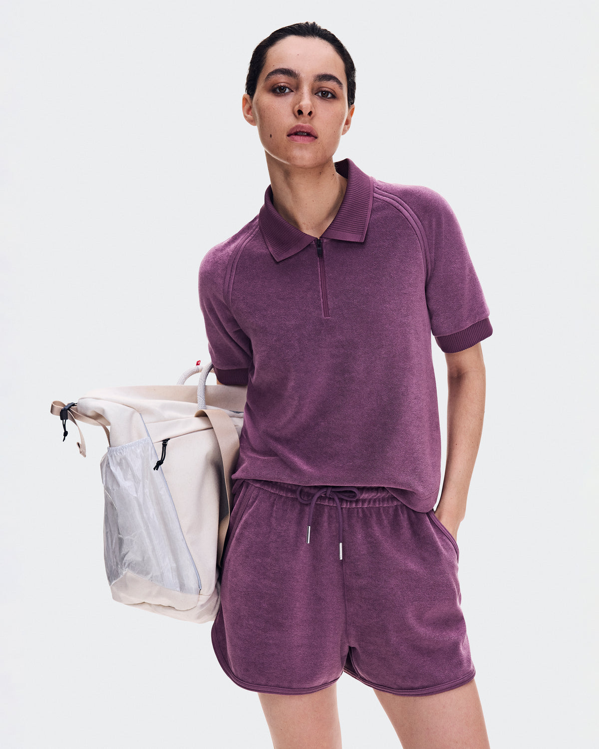 On Courtside Shorts Terry Cassis (Women'S)