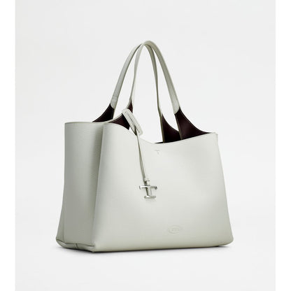 Tods Bag In Leather Medium White Burgundy