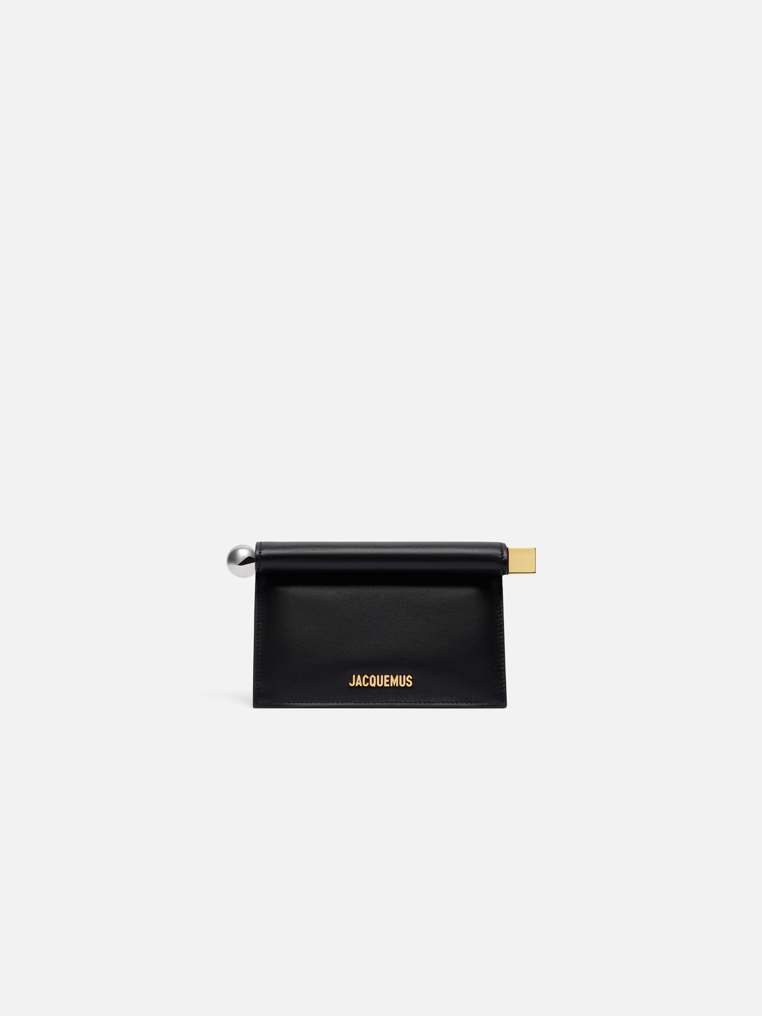Jacquemus The Small Rond CarreClutch Nappa Leather Folded Clutch Black