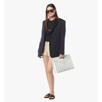 MCM Diamond Tote In Visetos Leather Mix