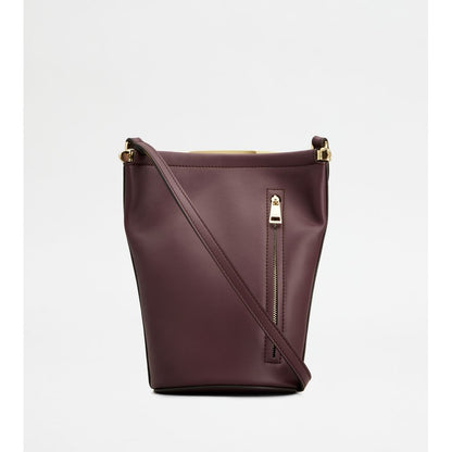 Tods Magenta Bag Bucket Bag In Leather Mini Burgundy