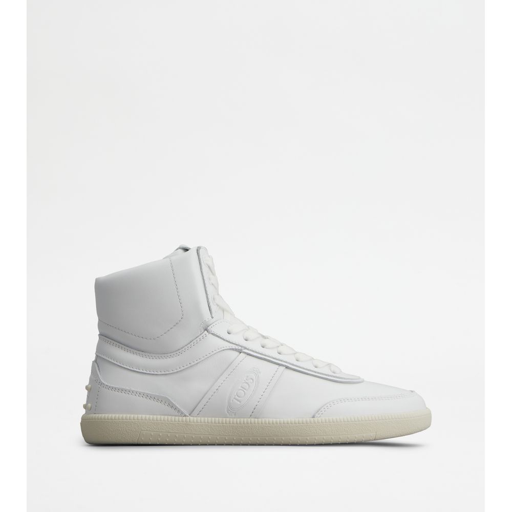 Tods Tabs Sneakers High-Top In Leather White Womens