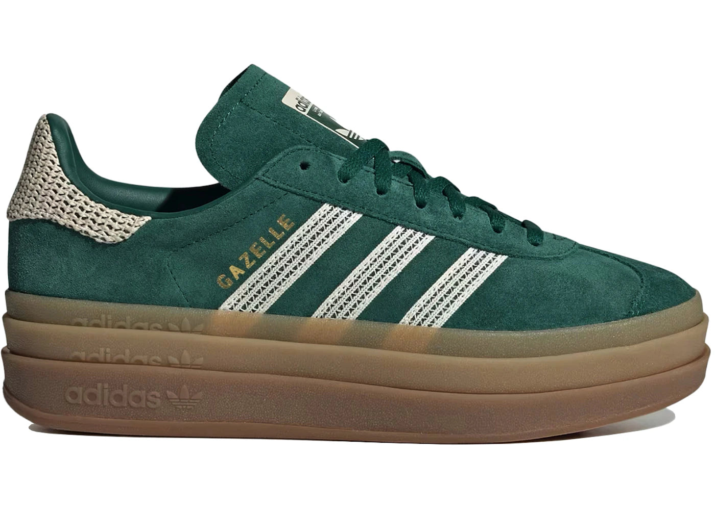 Adidas Gazelle Bold Collegiate Green White Gold (Women'S)