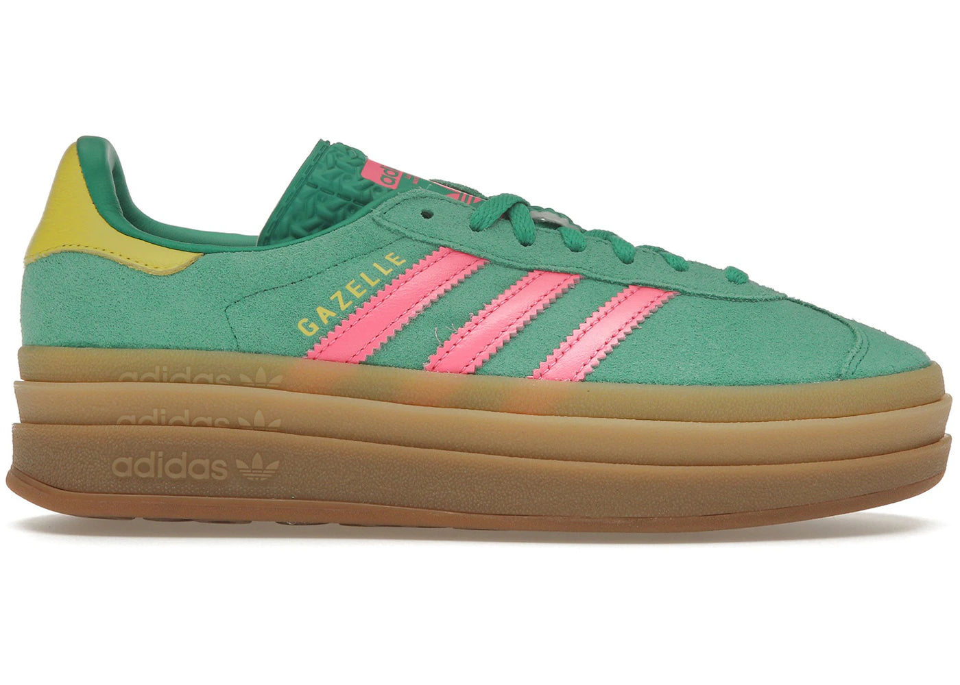 Adidas Gazelle Bold Court Green Lucid Pink (Women'S)