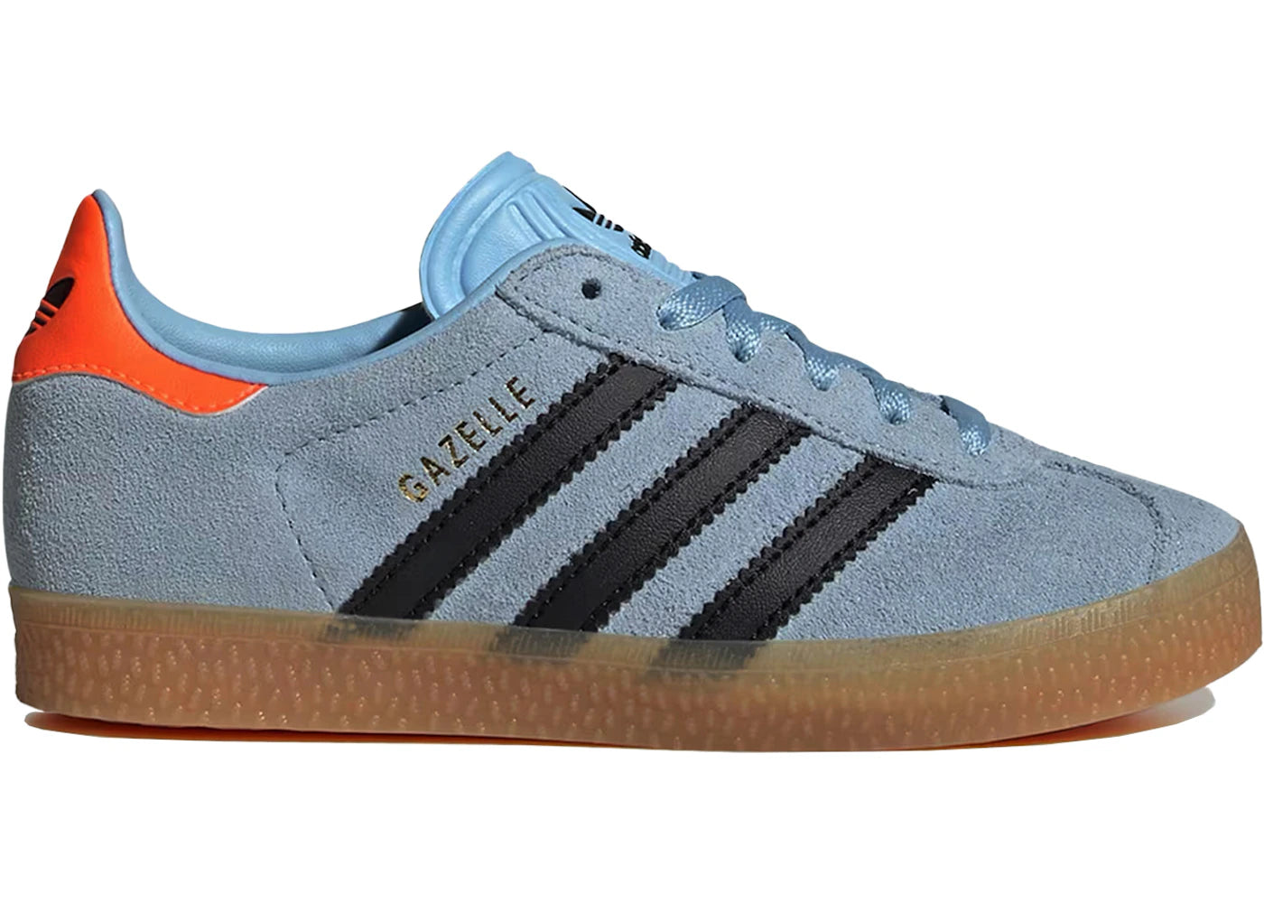 Adidas Gazelle Clear Sky Black Solar Orange (Ps)