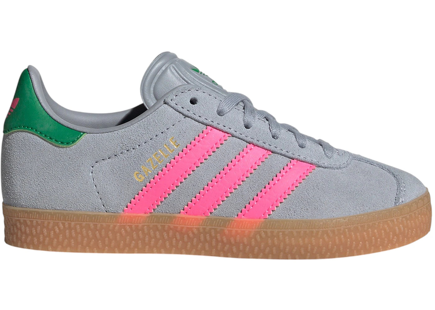 Adidas Gazelle Halo Silver Lucid Pink Green (Ps)