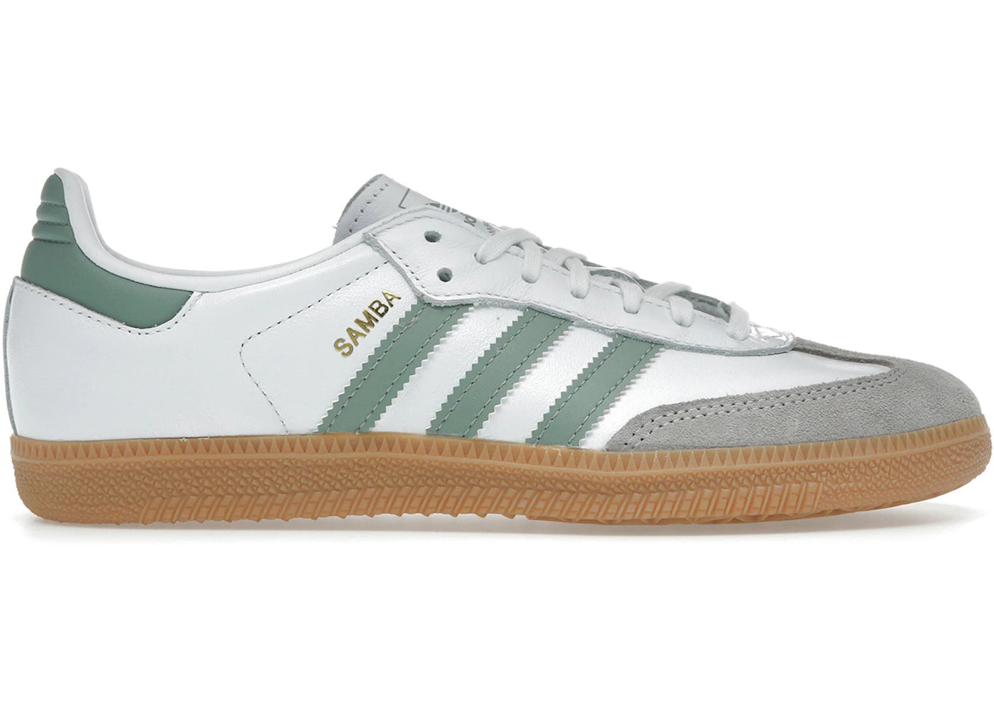 Adidas Samba Og Cloud White Silver Green (Gs)