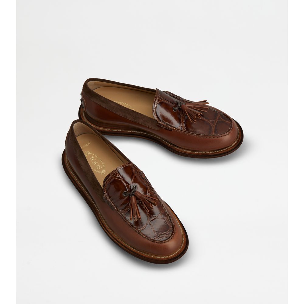Tods Loafers In Leather Brown Mens