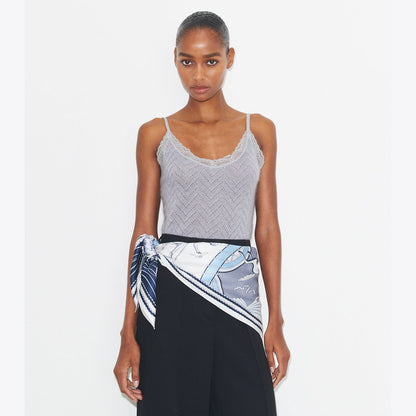 Tory Burch Aeronauts Double-Sided Silk Square Blue