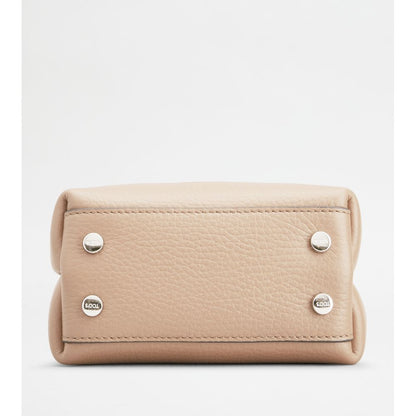 Tods Micro Bag In Leather Natural Burgundy