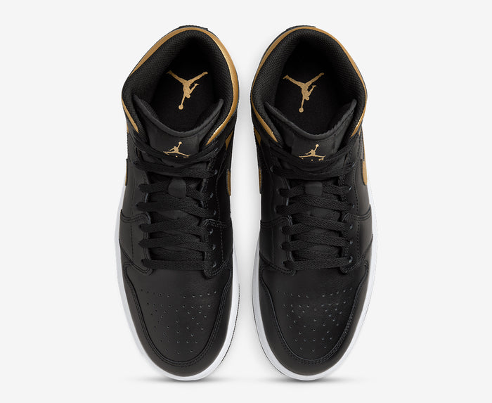 Air Jordan Mid Black Metallic Gold White Sale – Kicks Machine