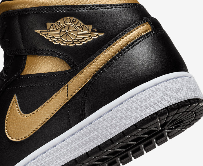 Air Jordan Mid Black Metallic Gold White Sale UK - Main Image