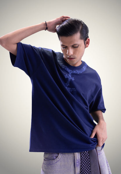 NAVY SILENT CREST TEE