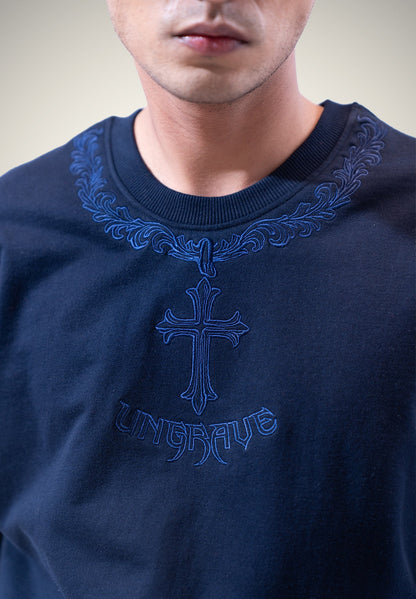 NAVY SILENT CREST TEE