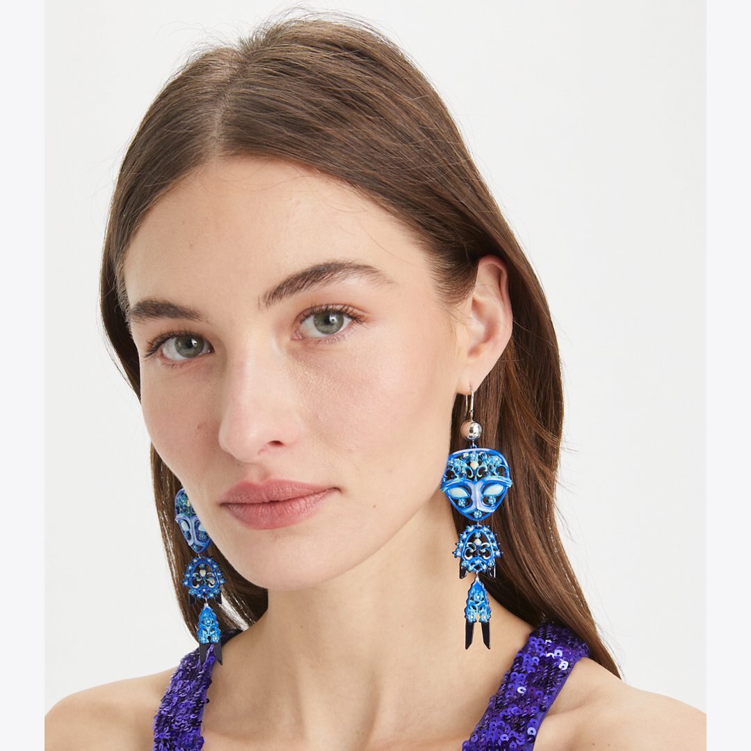 Tory Burch Alien Earrings Tory Silver / Blue