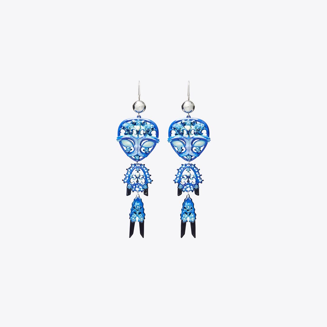 Tory Burch Alien Earrings Tory Silver / Blue