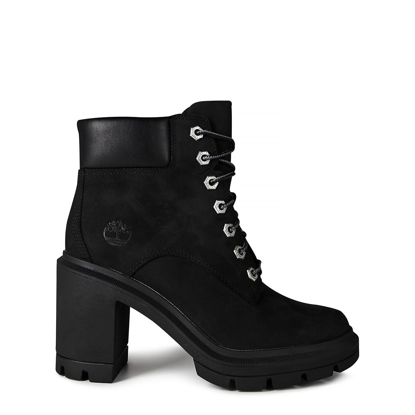  Allington Lace-up Heeled Boots Black Nubuck