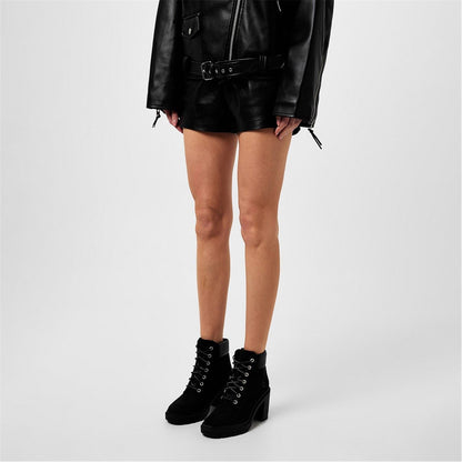  Allington Lace-up Heeled Boots Black Nubuck
