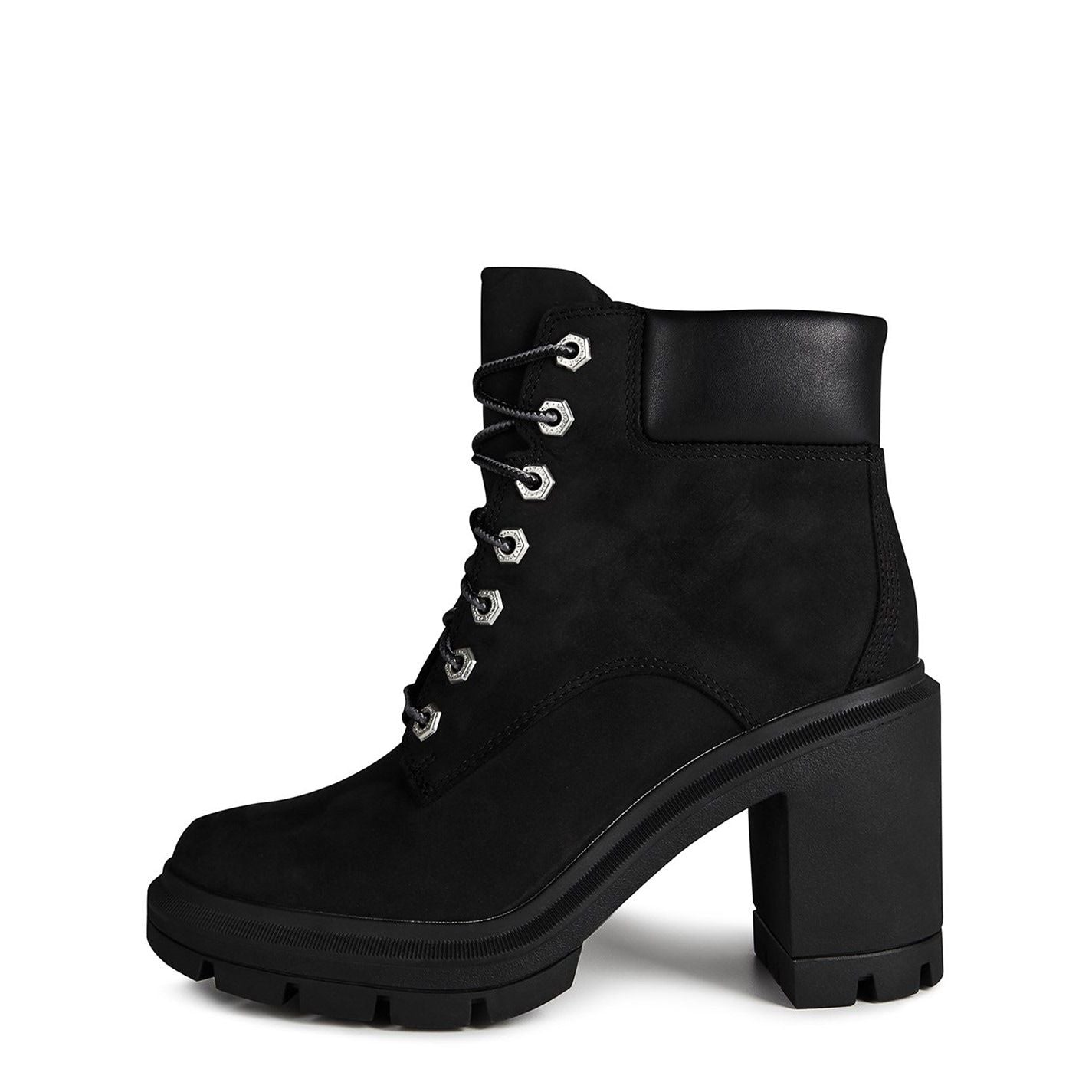  Allington Lace-up Heeled Boots Black Nubuck