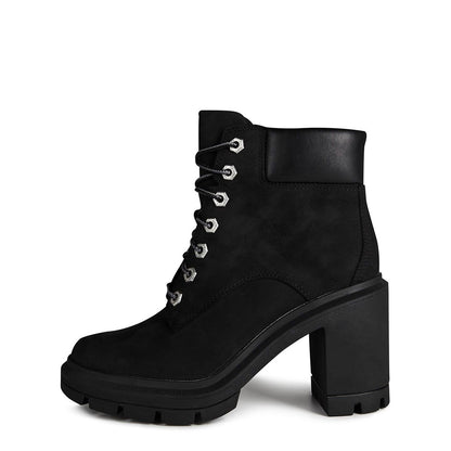  Allington Lace-up Heeled Boots Black Nubuck